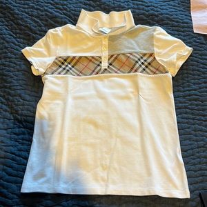 Authentic boys Burberry Vintage Check polo shirt 14 perfect cond dry cleaned